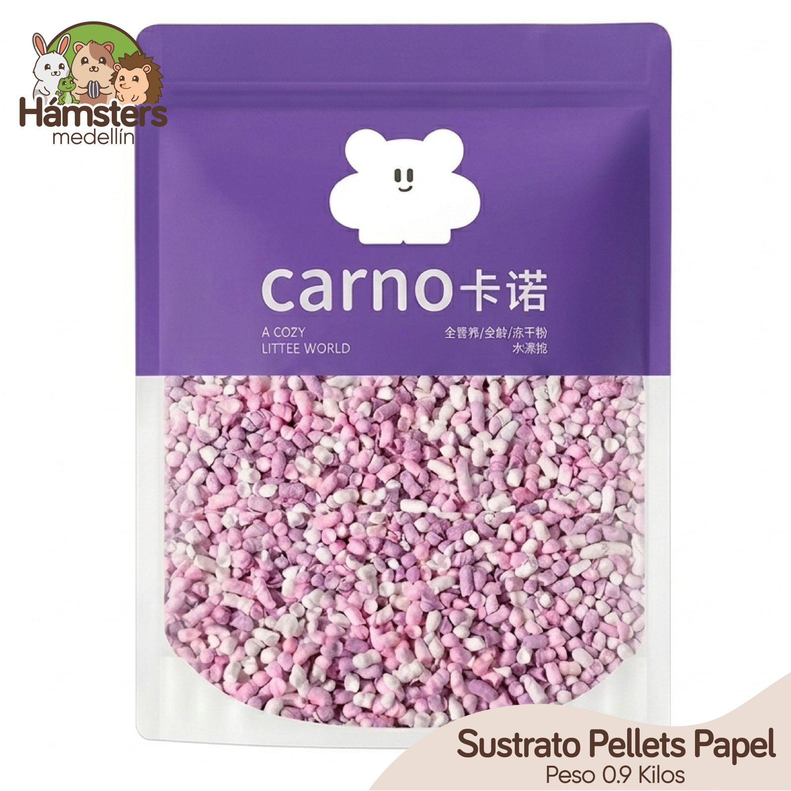 Sustrato Pellets Papel Hamsters Conejos Erizos 0.9 Kilos - Imagen 3