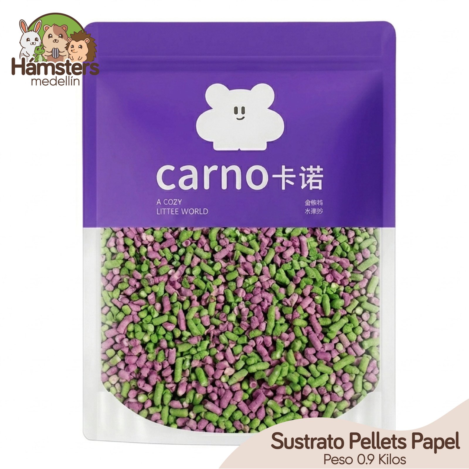 Sustrato Pellets Papel Hamsters Conejos Erizos 0.9 Kilos - Imagen 2
