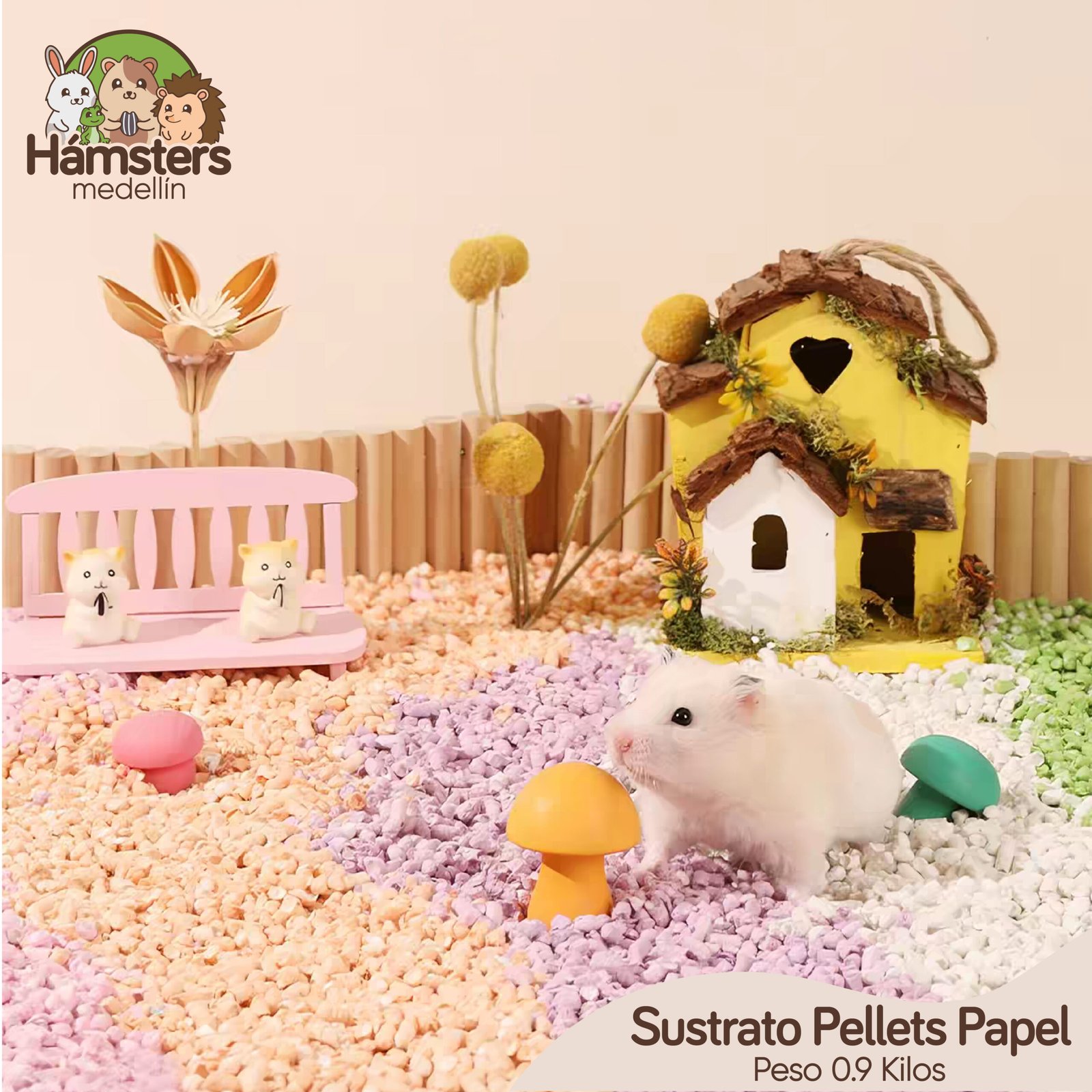Sustrato Pellets Papel Hamsters Conejos Erizos 0.9 Kilos - Imagen 6